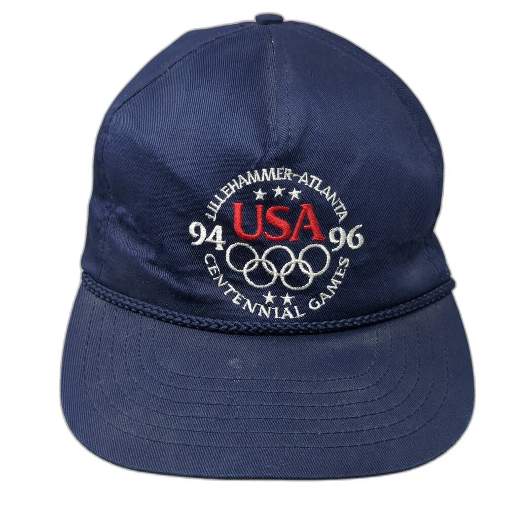 Trucker Blue Hat Slideback Centennial Olympic Games Atlanta USA Rope 1996